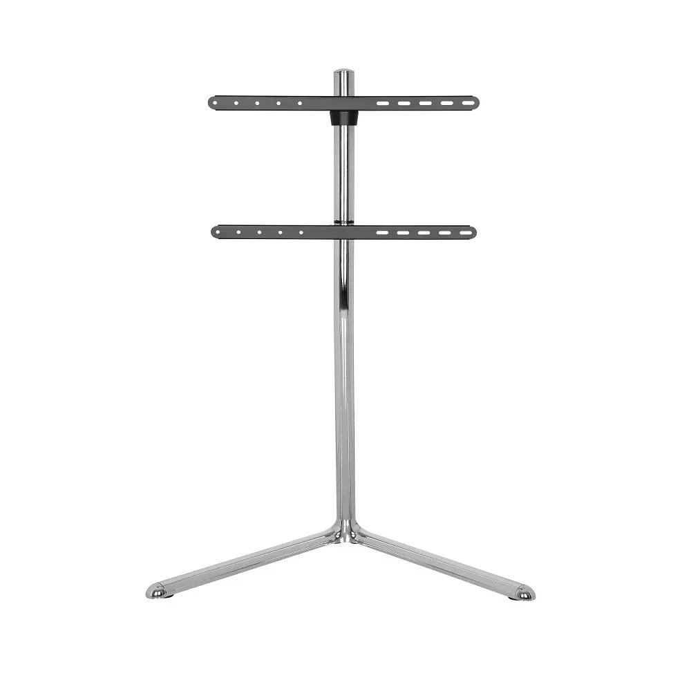 Chrome Plated Slender V-Base Studio TV Floor Stand